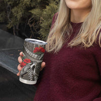Hawaiian Honu Personalized Tumbler Cup Mocha Mousse Hibiscus Tribal Hook Pattern LT9 - Polynesian Pride