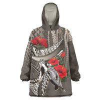 Hawaiian Honu Personalized Wearable Blanket Hoodie Mocha Mousse Hibiscus Tribal Hook Pattern LT9 One Size Mocha - Polynesian Pride