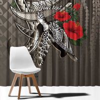 Hawaiian Honu Personalized Window Curtain Mocha Mousse Hibiscus Tribal Hook Pattern LT9 - Polynesian Pride