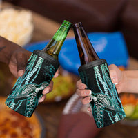 Hawaiian Honu Personalized 4 in 1 Can Cooler Tumbler Dark Cyan Maile Pikake Flower Lei Inspired LT9 - Polynesian Pride
