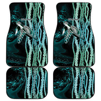 Hawaiian Honu Personalized Car Mats Dark Cyan Maile Pikake Flower Lei Inspired LT9 - Polynesian Pride
