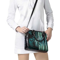 Hawaiian Honu Personalized Shoulder Handbag Dark Cyan Maile Pikake Flower Lei Inspired LT9 - Polynesian Pride