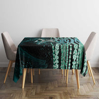 Hawaiian Honu Personalized Tablecloth Dark Cyan Maile Pikake Flower Lei Inspired LT9 - Polynesian Pride