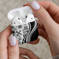 Black Hawaiian Quilt Pattern AirPods Case Mixed Polynesian Tribal Arty LT9 - Polynesian Pride