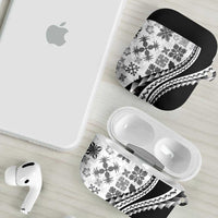 Black Hawaiian Quilt Pattern AirPods Case Mixed Polynesian Tribal Arty LT9 - Polynesian Pride