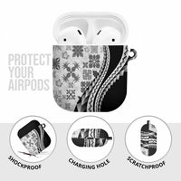 Black Hawaiian Quilt Pattern AirPods Case Mixed Polynesian Tribal Arty LT9 - Polynesian Pride