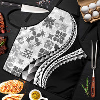 Black Hawaiian Quilt Pattern Apron Mixed Polynesian Tribal Arty - Polynesian Pride