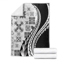 Black Hawaiian Quilt Pattern Blanket Mixed Polynesian Tribal Arty