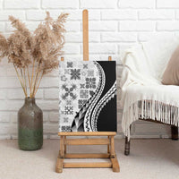 Black Hawaiian Quilt Pattern Canvas Wall Art Mixed Polynesian Tribal Arty