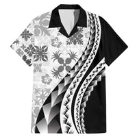 Black Hawaiian Quilt Pattern Family Matching Mermaid Dress and Hawaiian Shirt Mixed Polynesian Tribal Arty