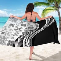 Black Hawaiian Quilt Pattern Sarong Mixed Polynesian Tribal Arty