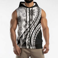 Black Hawaiian Quilt Pattern Sleeveless Zip Hoodie Mixed Polynesian Tribal Arty LT9 - Polynesian Pride