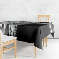 Black Hawaiian Quilt Pattern Tablecloth Mixed Polynesian Tribal Arty