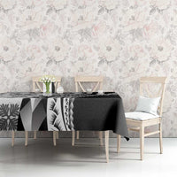 Black Hawaiian Quilt Pattern Tablecloth Mixed Polynesian Tribal Arty