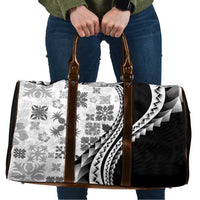 Black Hawaiian Quilt Pattern Travel Bag Mixed Polynesian Tribal Arty - Polynesian Pride