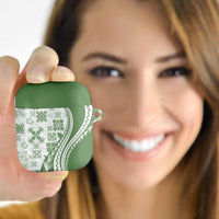 Green Hawaiian Quilt Pattern AirPods Case Mixed Polynesian Tribal Arty LT9 Green - Polynesian Pride