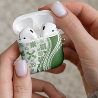 Green Hawaiian Quilt Pattern AirPods Case Mixed Polynesian Tribal Arty LT9 - Polynesian Pride