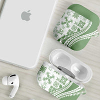 Green Hawaiian Quilt Pattern AirPods Case Mixed Polynesian Tribal Arty LT9 - Polynesian Pride