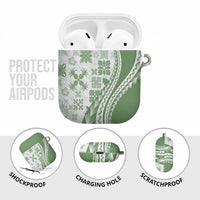 Green Hawaiian Quilt Pattern AirPods Case Mixed Polynesian Tribal Arty LT9 - Polynesian Pride