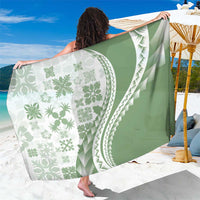 Green Hawaiian Quilt Pattern Sarong Mixed Polynesian Tribal Arty