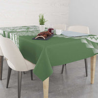 Green Hawaiian Quilt Pattern Tablecloth Mixed Polynesian Tribal Arty