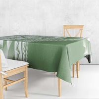 Green Hawaiian Quilt Pattern Tablecloth Mixed Polynesian Tribal Arty