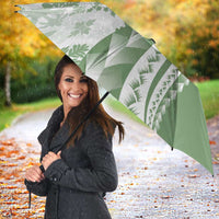 Green Hawaiian Quilt Pattern Umbrella Mixed Polynesian Tribal Arty - Polynesian Pride
