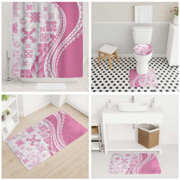 Pink Hawaiian Quilt Pattern Bathroom Set Mixed Polynesian Tribal Arty - Polynesian Pride