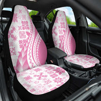 Pink Hawaiian Quilt Pattern Car Seat Cover Mixed Polynesian Tribal Arty