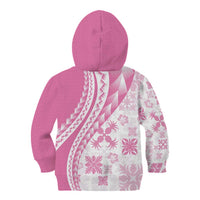 Pink Hawaiian Quilt Pattern Kid Hoodie Mixed Polynesian Tribal Arty