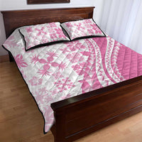 Pink Hawaiian Quilt Pattern Quilt Bed Set Mixed Polynesian Tribal Arty