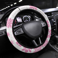 Pink Hawaiian Quilt Pattern Steering Wheel Cover Mixed Polynesian Tribal Arty