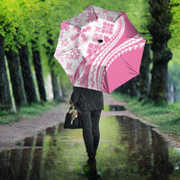 Pink Hawaiian Quilt Pattern Umbrella Mixed Polynesian Tribal Arty - Polynesian Pride