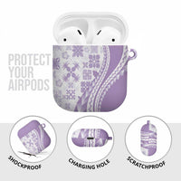 Purple Hawaiian Quilt Pattern AirPods Case Mixed Polynesian Tribal Arty LT9 - Polynesian Pride