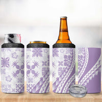 Purple Hawaiian Quilt Pattern 4 in 1 Can Cooler Tumbler Mixed Polynesian Tribal Arty