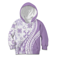 Purple Hawaiian Quilt Pattern Kid Hoodie Mixed Polynesian Tribal Arty