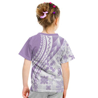 Purple Hawaiian Quilt Pattern Kid T Shirt Mixed Polynesian Tribal Arty