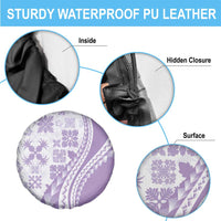 Purple Hawaiian Quilt Pattern Spare Tire Cover Mixed Polynesian Tribal Arty