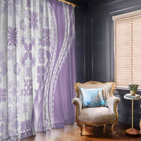 Purple Hawaiian Quilt Pattern Window Curtain Mixed Polynesian Tribal Arty