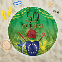 Cook Islands Constitution Day Beach Blanket Kuki Airani Since 1965 LT9 One Size 150cm Green - Polynesian Pride