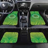 Cook Islands Constitution Day Car Mats Kuki Airani Since 1965 LT9 Set 4pcs Green - Polynesian Pride