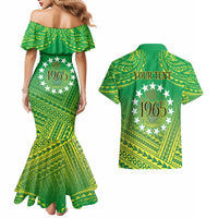 Cook Islands Constitution Day Couples Matching Mermaid Dress and Hawaiian Shirt Kuki Airani Since 1965 LT9 - Polynesian Pride