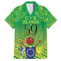 Cook Islands Constitution Day Family Matching Short Sleeve Bodycon Dress and Hawaiian Shirt Kuki Airani Since 1965 LT9 Dad's Shirt - Short Sleeve Green - Polynesian Pride