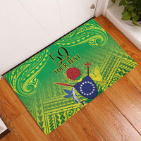 Cook Islands Constitution Day Rubber Doormat Kuki Airani Since 1965 LT9 Green - Polynesian Pride