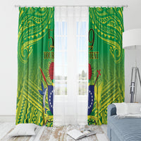 Cook Islands Constitution Day Window Curtain Kuki Airani Since 1965 LT9 - Polynesian Pride