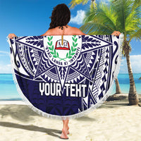 Personalised Tonga Sia'atoutai Theological College Beach Blanket Since 1948 Special Kupesi Pattern LT9 - Polynesian Pride