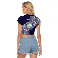 Personalised Tonga Sia'atoutai Theological College Raglan Cropped T Shirt Since 1948 Special Kupesi Pattern LT9 - Polynesian Pride