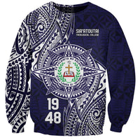 Personalised Tonga Sia'atoutai Theological College Sweatshirt Since 1948 Special Kupesi Pattern LT9 Unisex Navy - Polynesian Pride