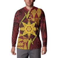 Personalised Tonga Haapai High School Button Sweatshirt Special Kupesi Pattern LT9 - Polynesian Pride