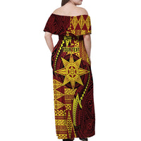 Personalised Tonga Haapai High School Off Shoulder Maxi Dress Special Kupesi Pattern